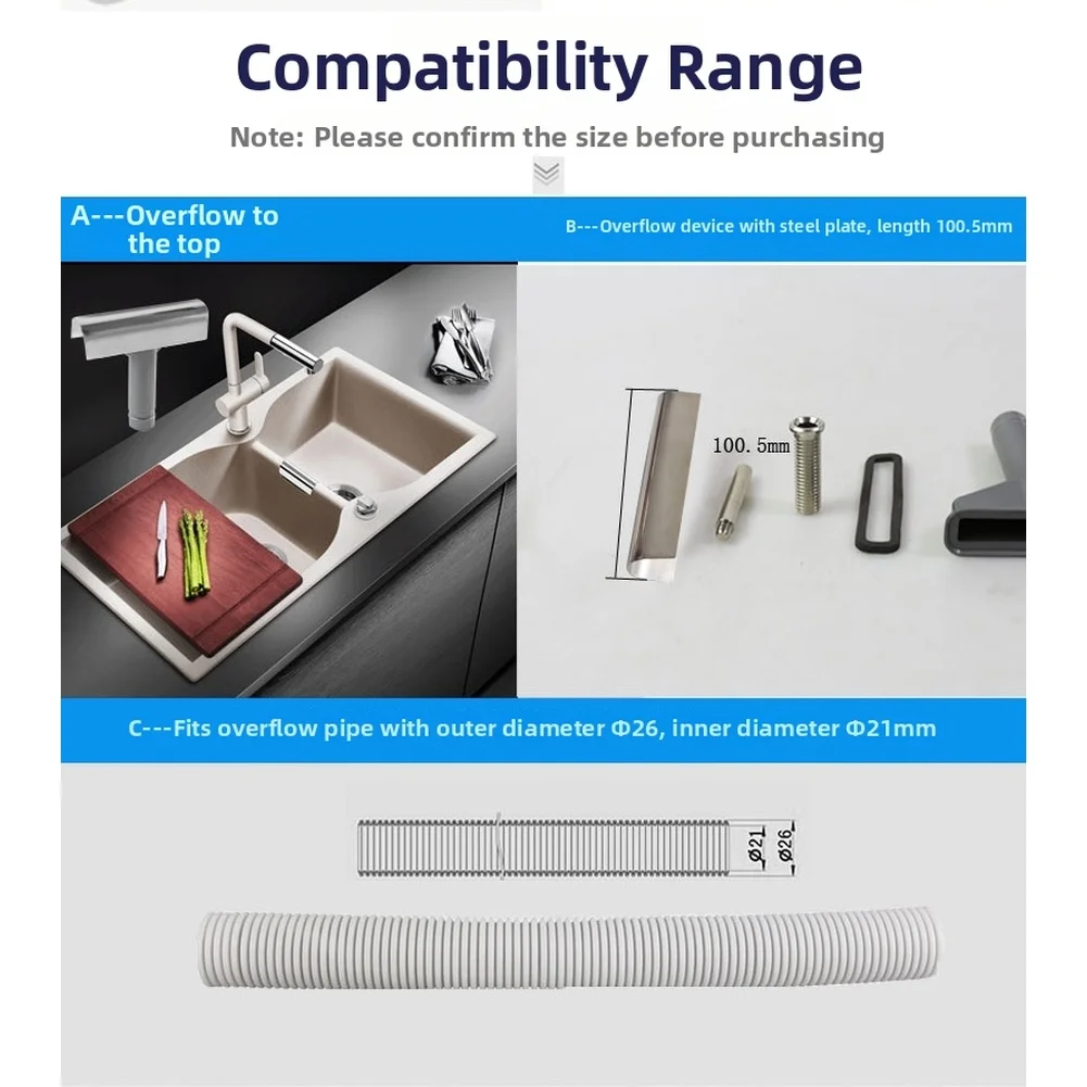 Home Improvement Kitchen Set - 304 ステンレス鋼のシンクオーバーフロープレートクォーツキッチンシンク用現代ホーム改善浴室家具セット