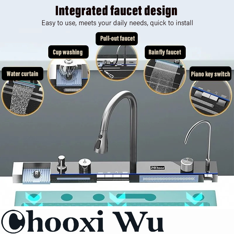 CHOO XIWU-蛇口付きステンレス鋼の台所の流し,単一の - Home Improvement Kitchen Set のレビューと価格